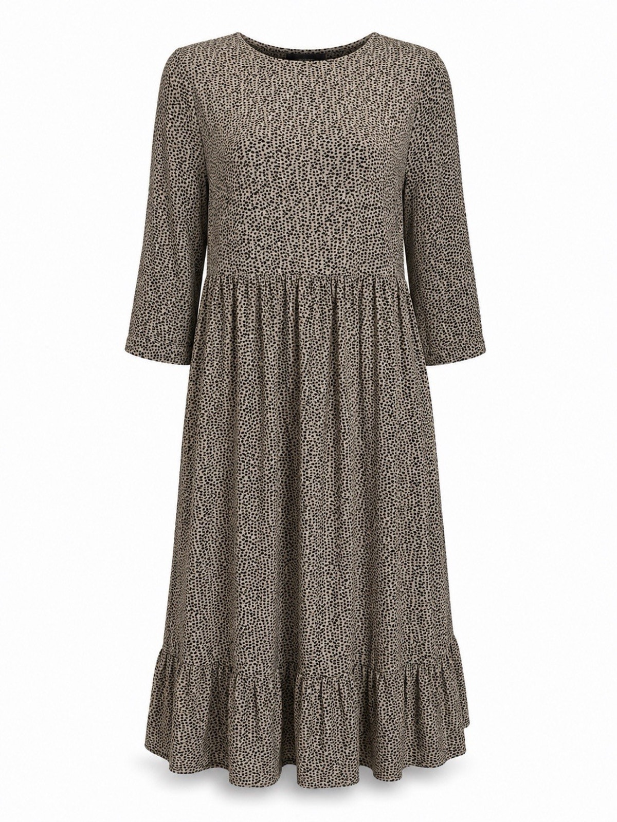 Loft Maxi Dress Women's Olive Green & Black Print Ruffle Hem Size Small M